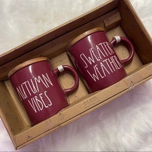 Rae Dunn Autumn Vibes and Sweater Weather Mug set